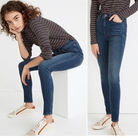 Madewell New 10" High-Rise Roadtripper Supersoft Jeans in Playford Wash 23 tall - Picture 2 of 8